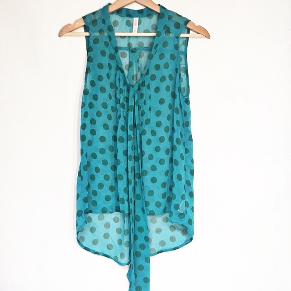 Xhilaration Sheer Teal Blouse - Picture 5 of 9